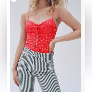 ZARA NWOT RED BODYSUIT SWIM RED STARS
